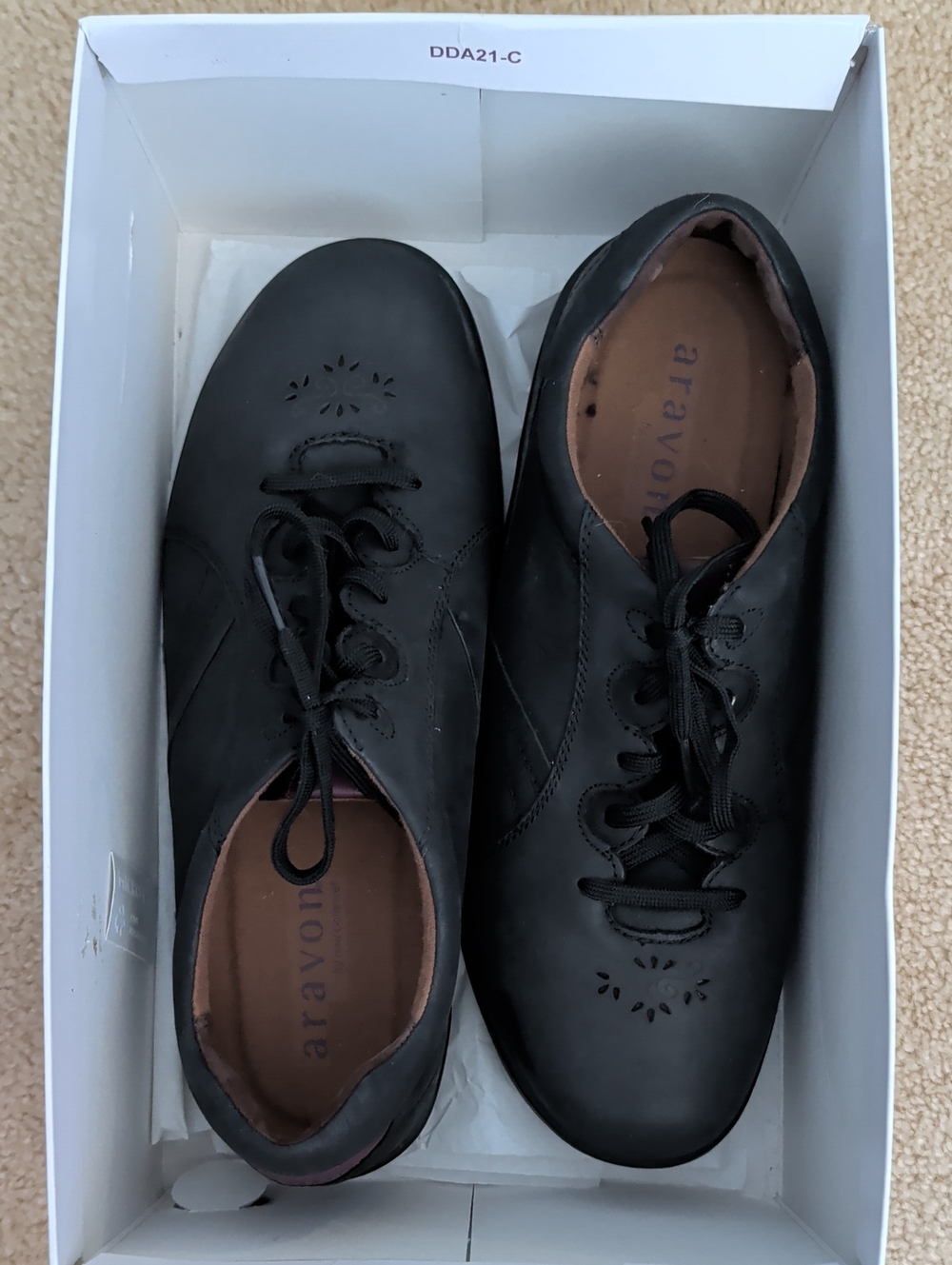 Aravon Black Lace-Up Comfort Sneakers
